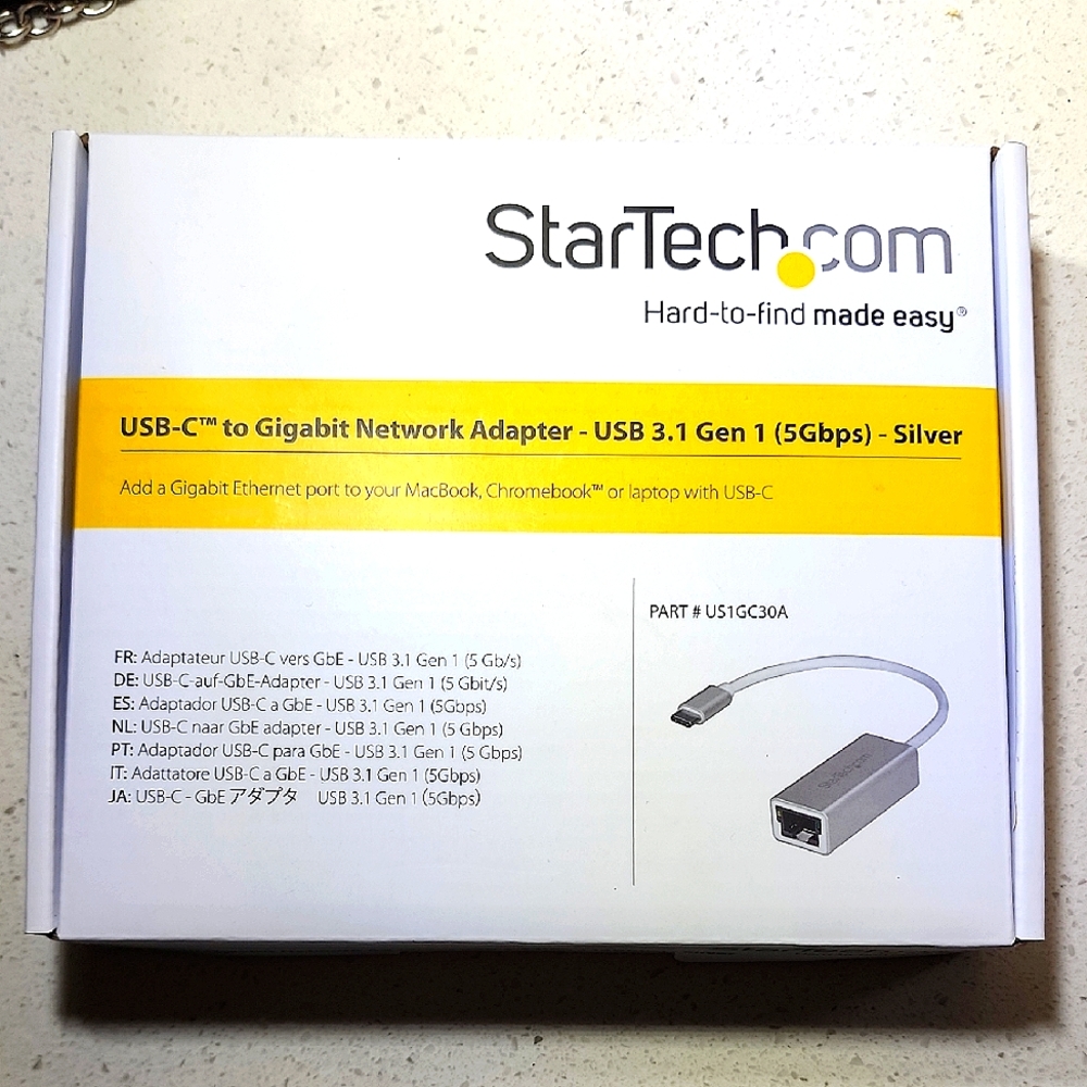 StarTech USB C To Gigabit Network Adapter. New In Box